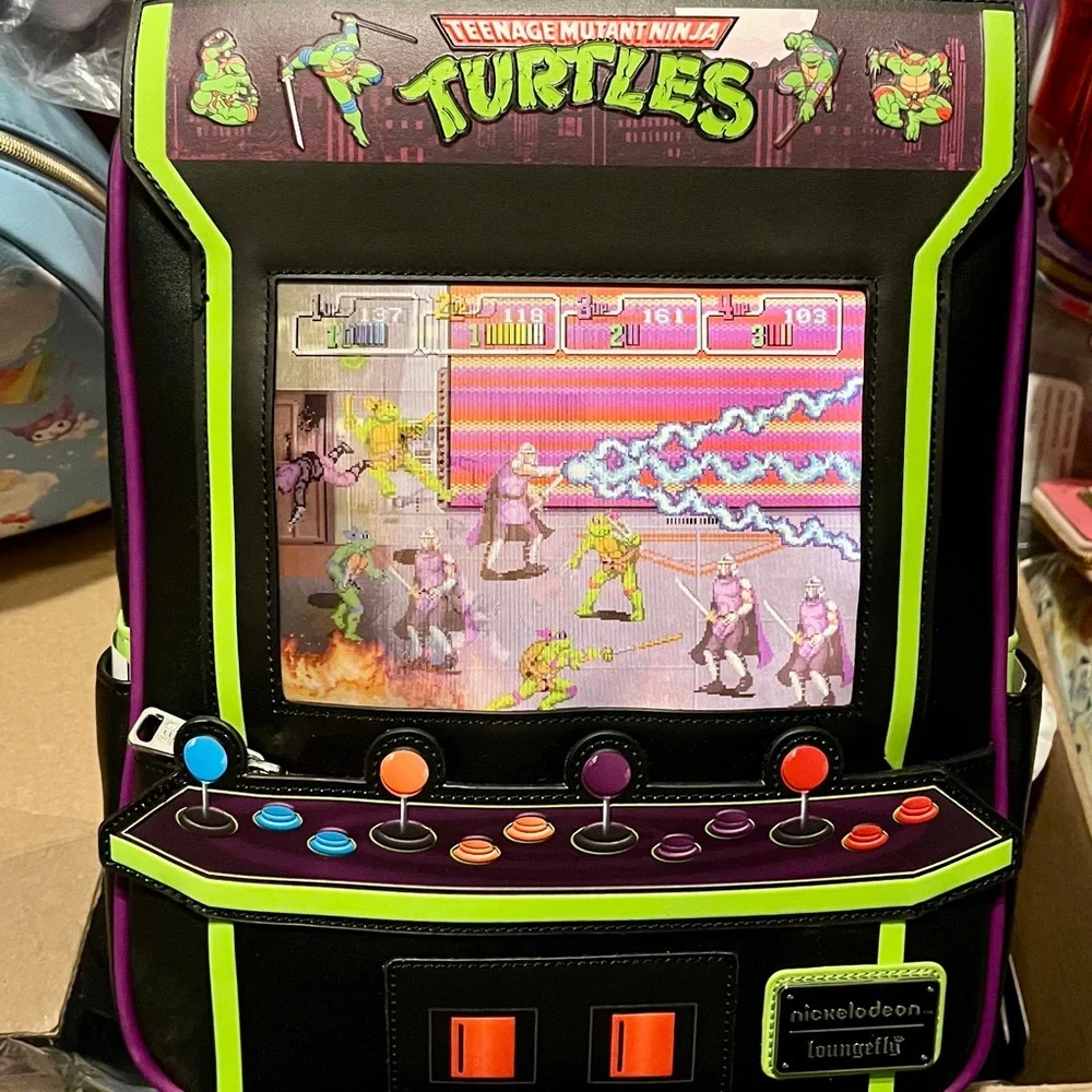 Bioworld Teenage Mutant Ninja Turtles Arcade Console Backpack - Black and Green